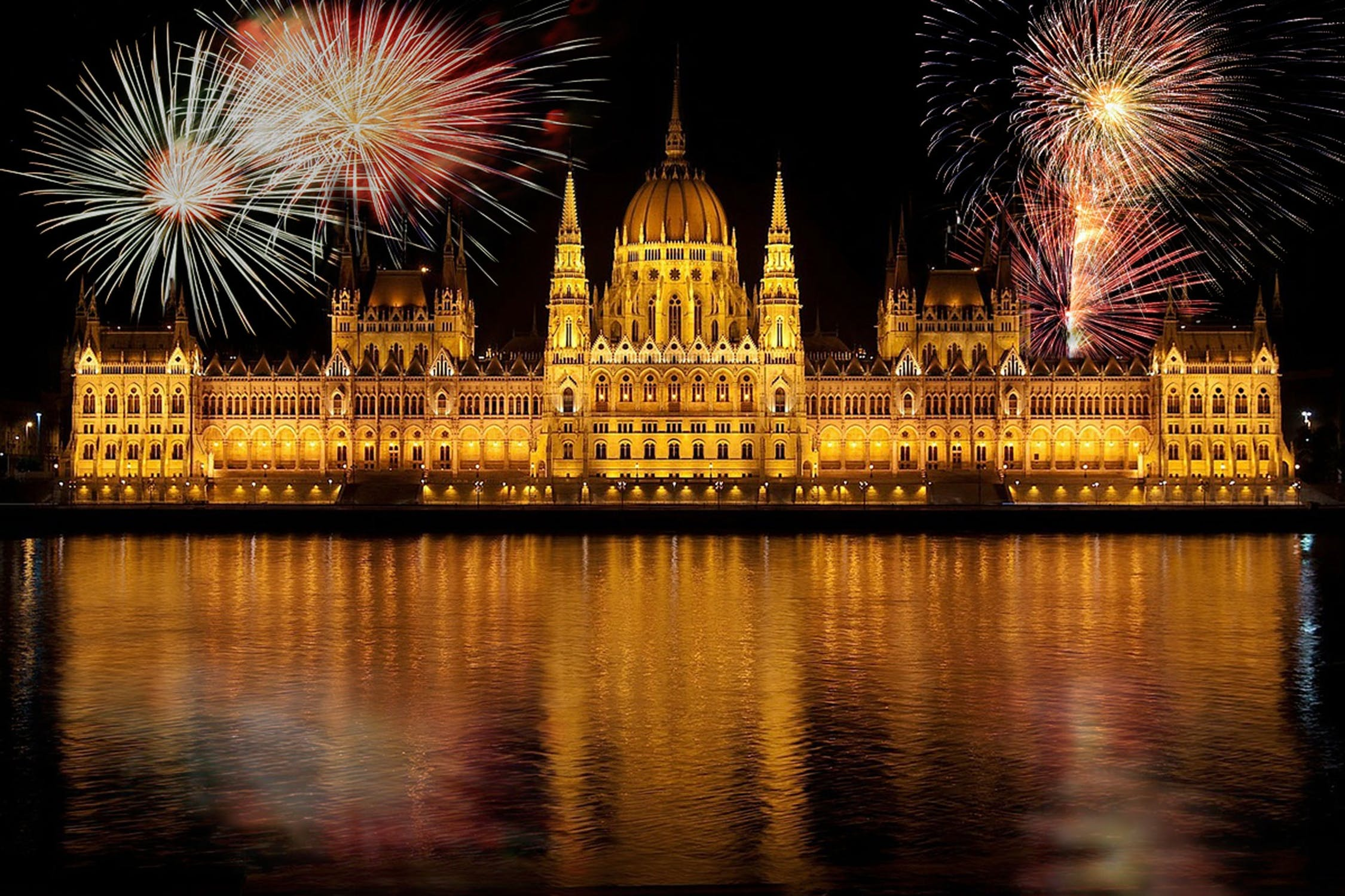Fireworks over the parliament